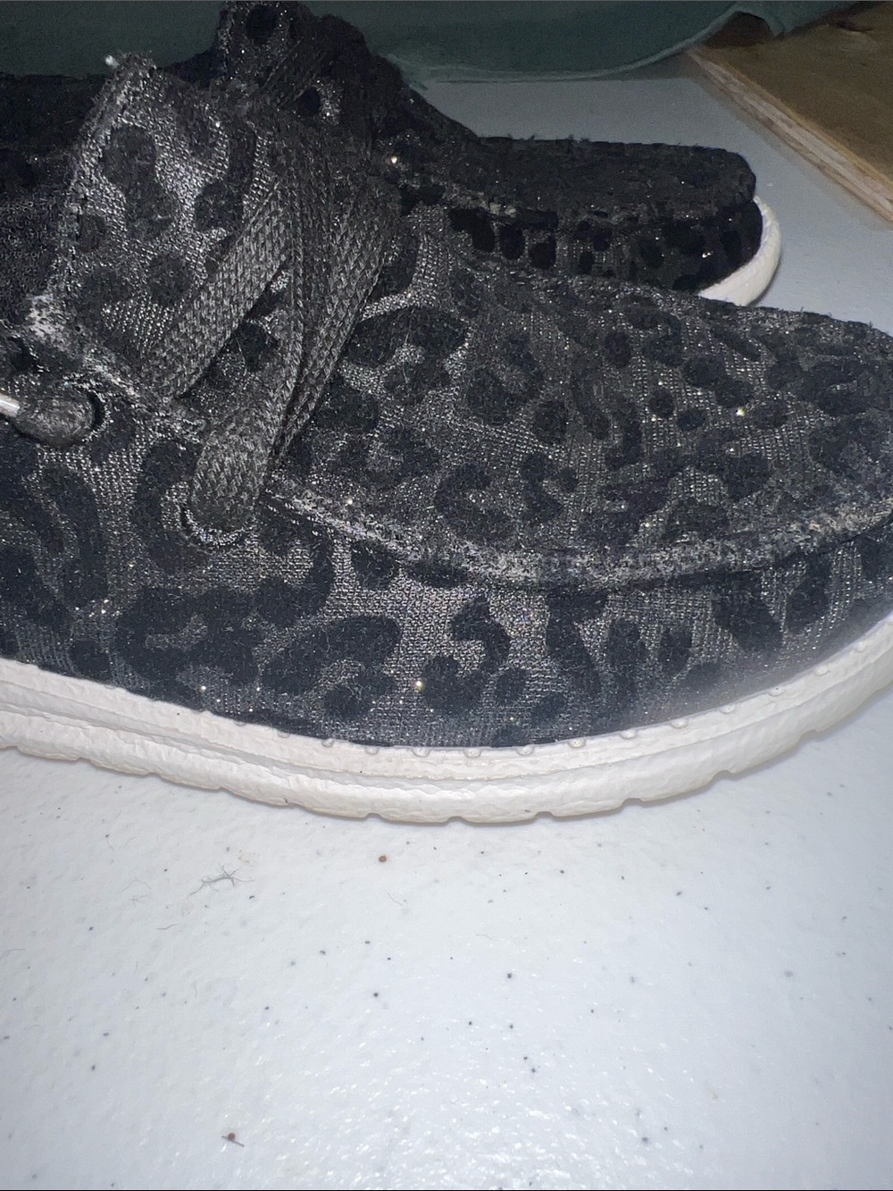 Gypsy Jazz "To the Moon" black leopard print slip-on shoes. - Picture 3 of 7